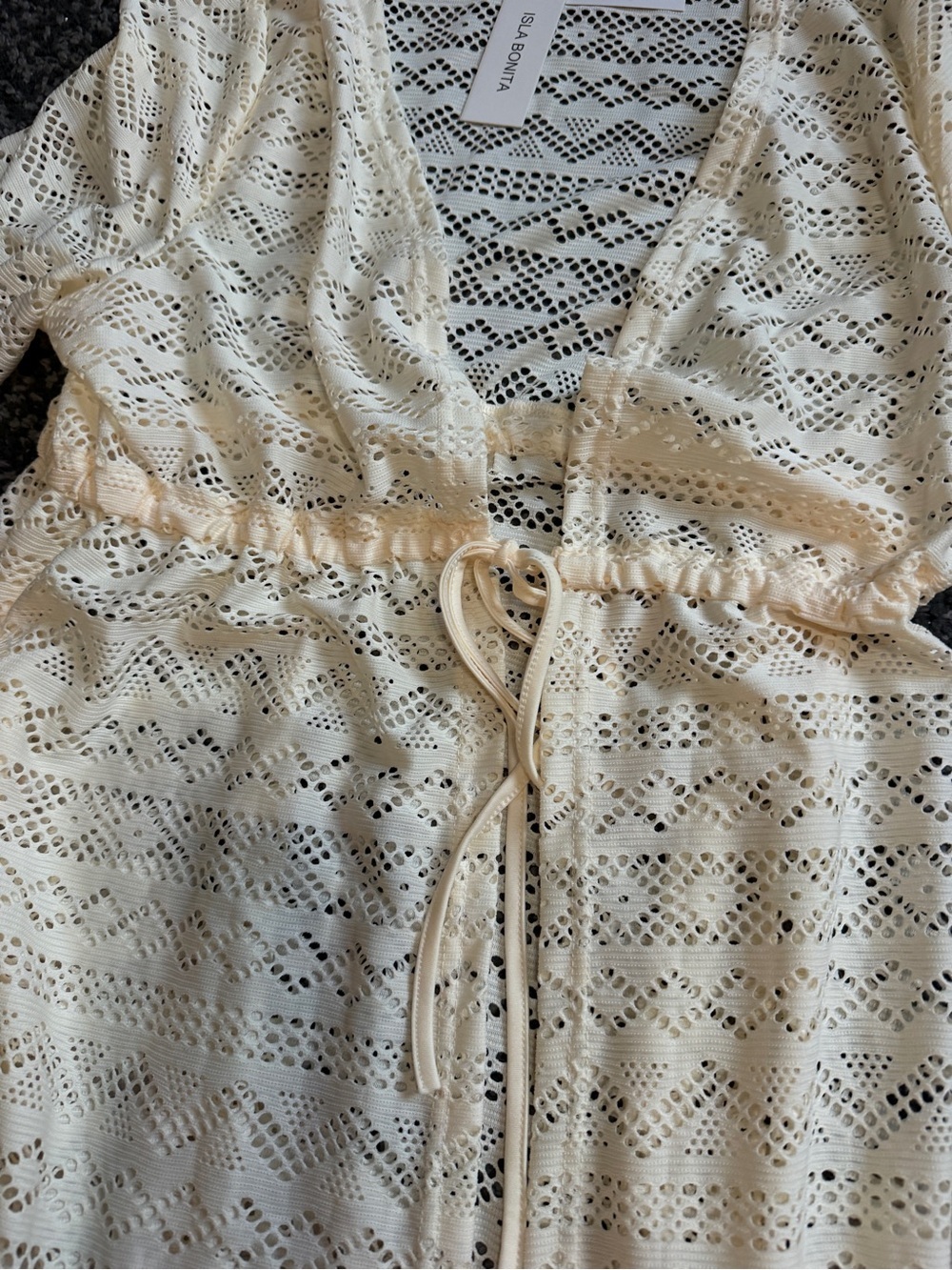 Isla Bonita Maxi Cover-Up Dress in Cream- L/XL - Picture 3 of 6